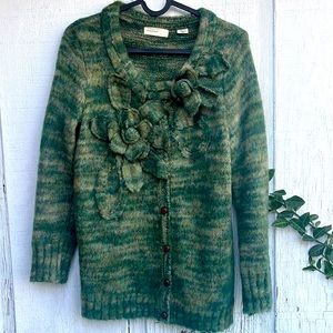 Anthropologie super soft green Cardigan Sweater